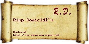Ripp Domicián névjegykártya